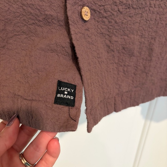 Lucky Brand brown Linen Men's Casual Button-Down Shirt size M - Picture 3 of 5